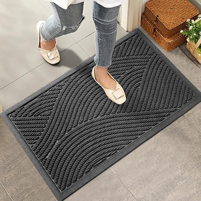 Sturdy Front Door Mat, Absorbent Muddy Dirt Resist Welcome Door Mats Outdoor Indoor, Stain and Fa... | Amazon (US)