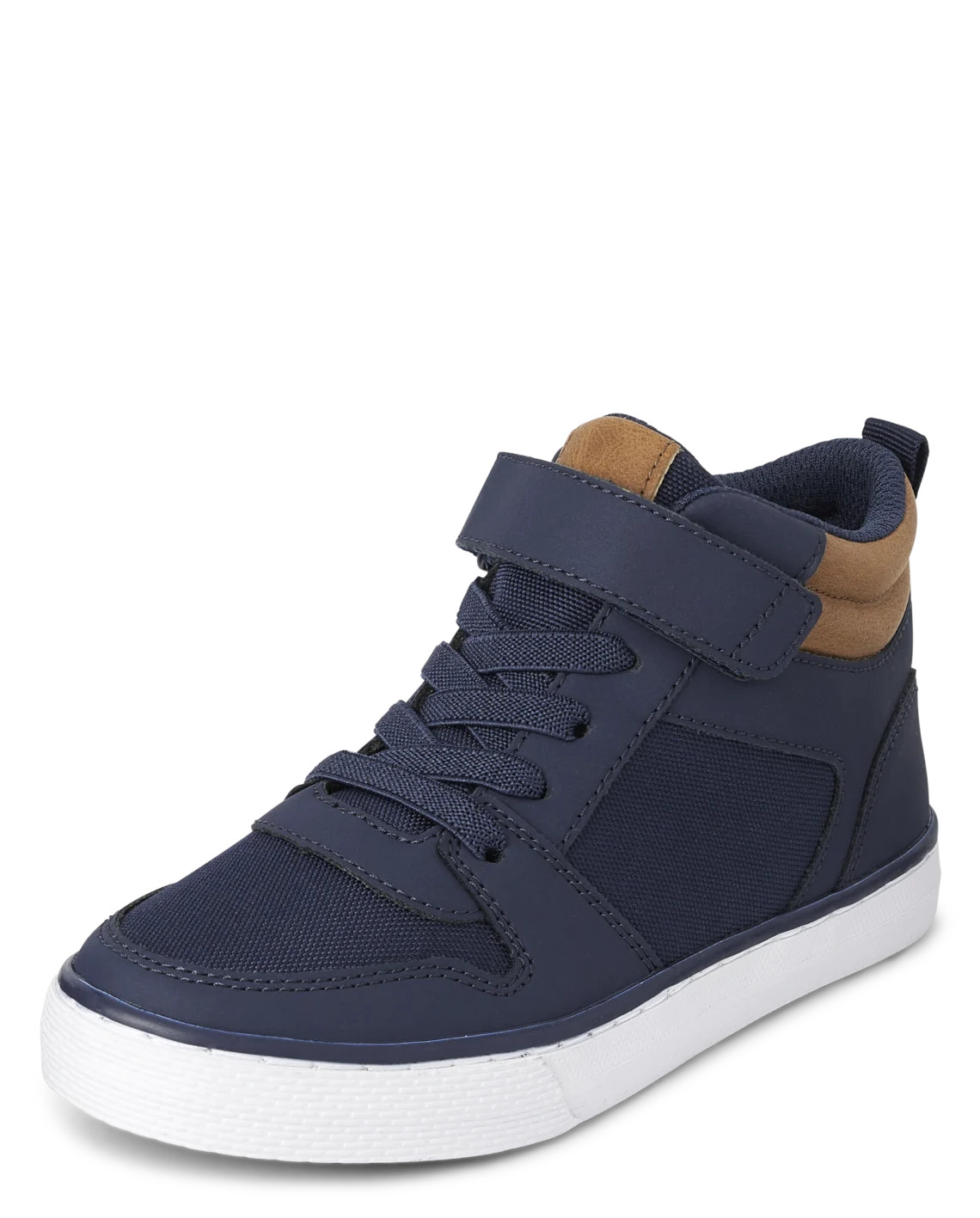 Boys Contrast Cuff High Top Sneakers - navy | The Children's Place