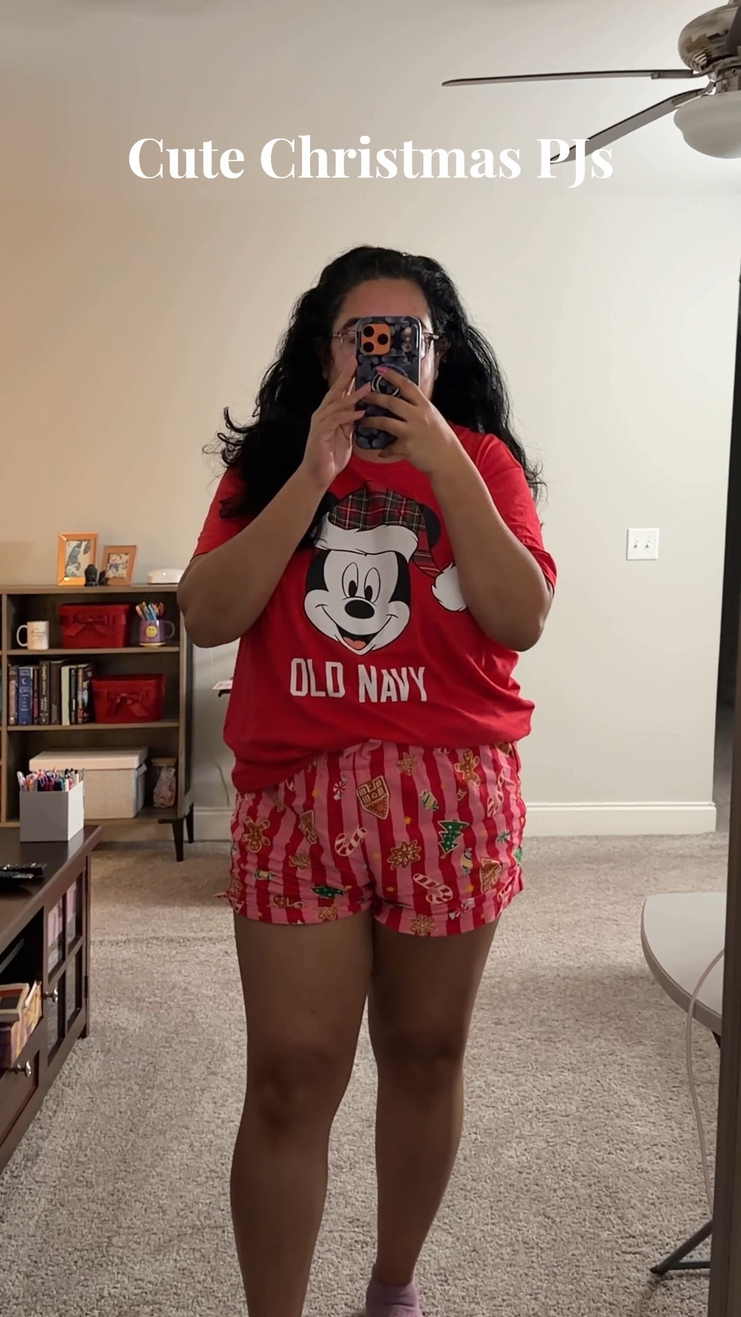 The coziest holiday pajamas! The Disney Micky Mouse shirt is XL for an oversized and comfortable fit and pink and red striped Christmas flannel shorts are in large. Super comfy and cozy for the holiday season  

#LTKdayinmylife #LTKHoliday #LTKFindsUnder50