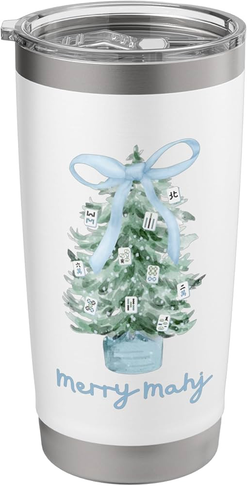 Merry Mahj Christmas Mahjong Stainless Steel Insulated Tumbler | Amazon (US)