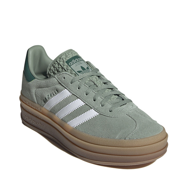 Womens adidas Gazelle Bold Athletic Shoe - Silver Green / Cloud White / Collegiate Green | Journeys