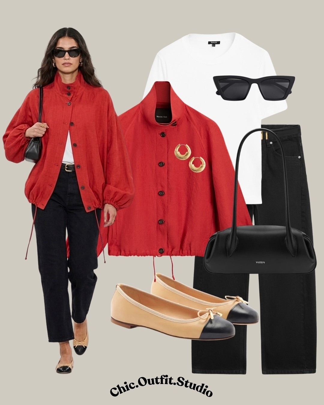 Red Jacket + Black & White (Statement Chic Spring)

✨A bold red funnel-neck jacket styled with monochrome pieces creates a striking yet refined spring outfit ideal for city outings, lunch dates, casual office days, or evening drinks. A statement layer that elevates simple basics while keeping the look clean and polished.

✨Tags: red funnel neck jacket outfit women, spring statement outfit, black and white outfit women, chic city outfit, smart casual spring look, elevated basics outfit, european chic style, minimalist bold outfit, transitional spring style

#LTKspring #LTKshoes #LTKstyletip