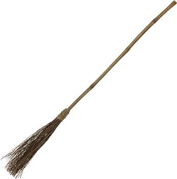 amscan Classic Witch Broom, Halloween Costume Accessory, 44" Long, Bamboo Grass Straw | Amazon (US)