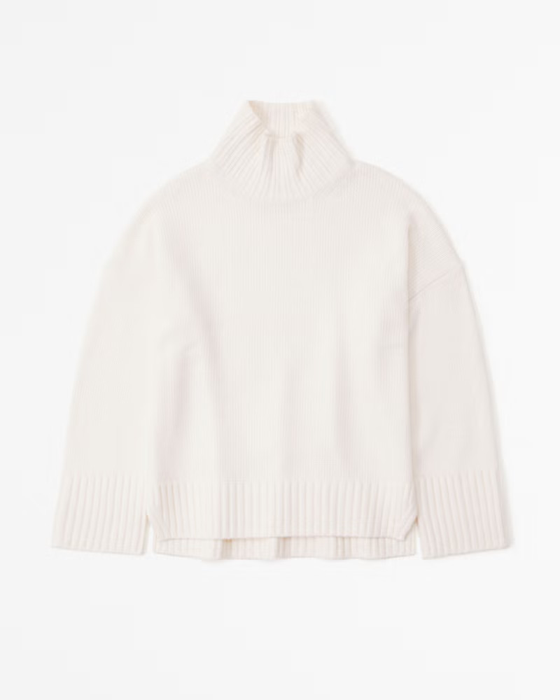 Abercrombie & Fitch Women's Tuckable Easy Turtleneck Sweater in Cream - Size L | Abercrombie & Fitch (US)