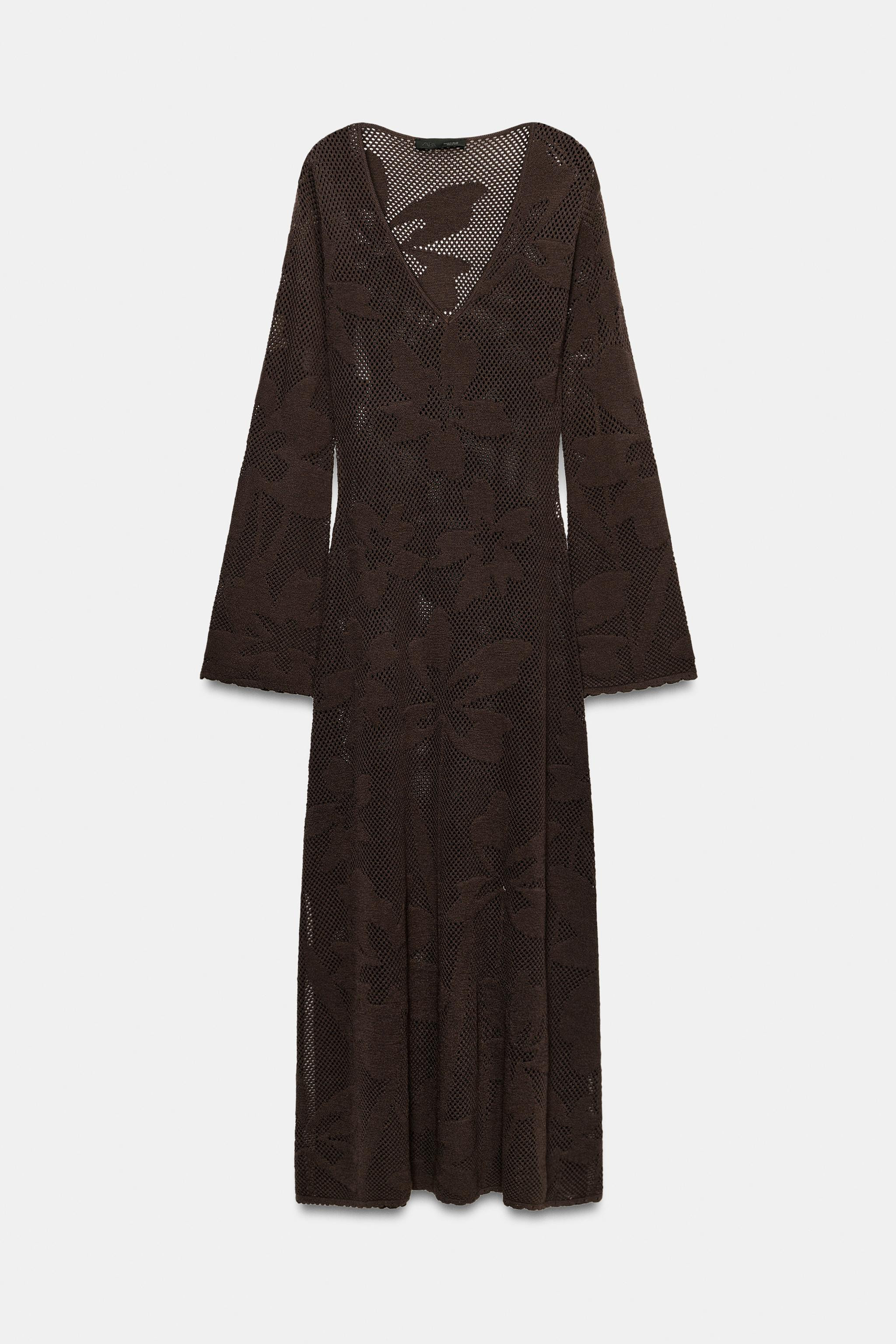 Model height: 179 cmV-neck, long sleeve dress. | Zara UK