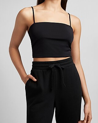 Body Contour Double Layer Cropped Square Neck Cami | Express