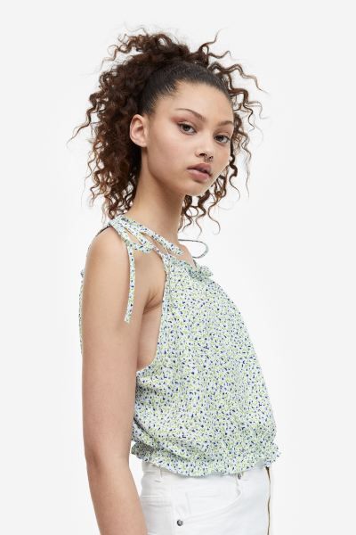 Tie-strap Ruffle-trimmed Top | H&M (US + CA)
