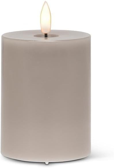 Abbott Collection Luxlite LED Flameless Wax Pillar Candle (Gray, 3x4 H) | Amazon (US)