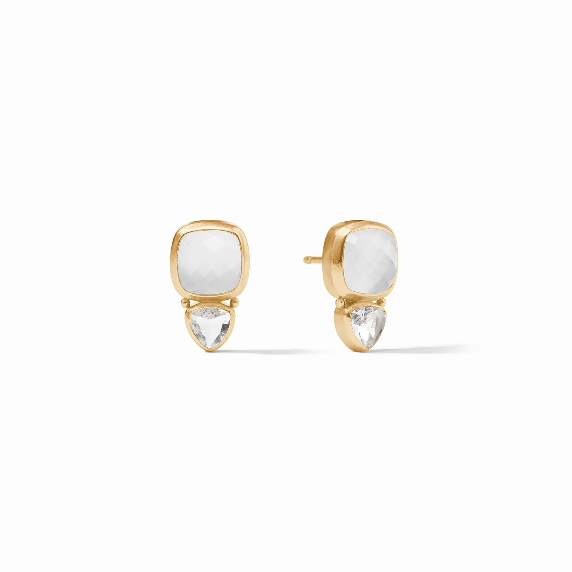 Aquitaine Duo Stud - Gold Gemstone Earrings | Julie Vos | Julie Vos