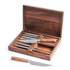 Premiere Titanium Cutlery 8-Piece Steak Knife Set with Walnut Handles | GreenPan