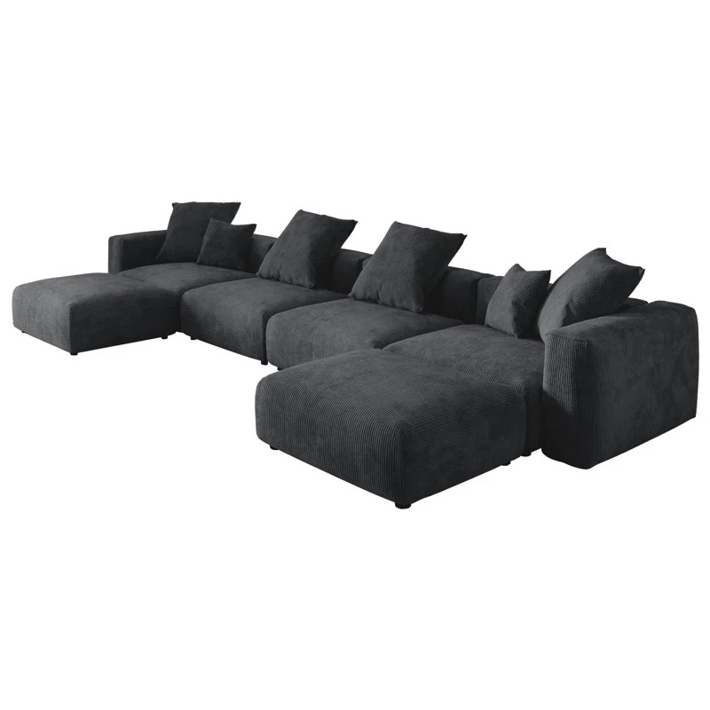 Zeyda 6 - Piece Corduroy Sectional | Wayfair North America