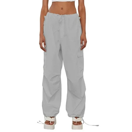 CenturyX Women Cargo Trousers Drawstring Baggy Pants Loose Jogger Pants Parachute Pants Trendy Sweat | Walmart (US)