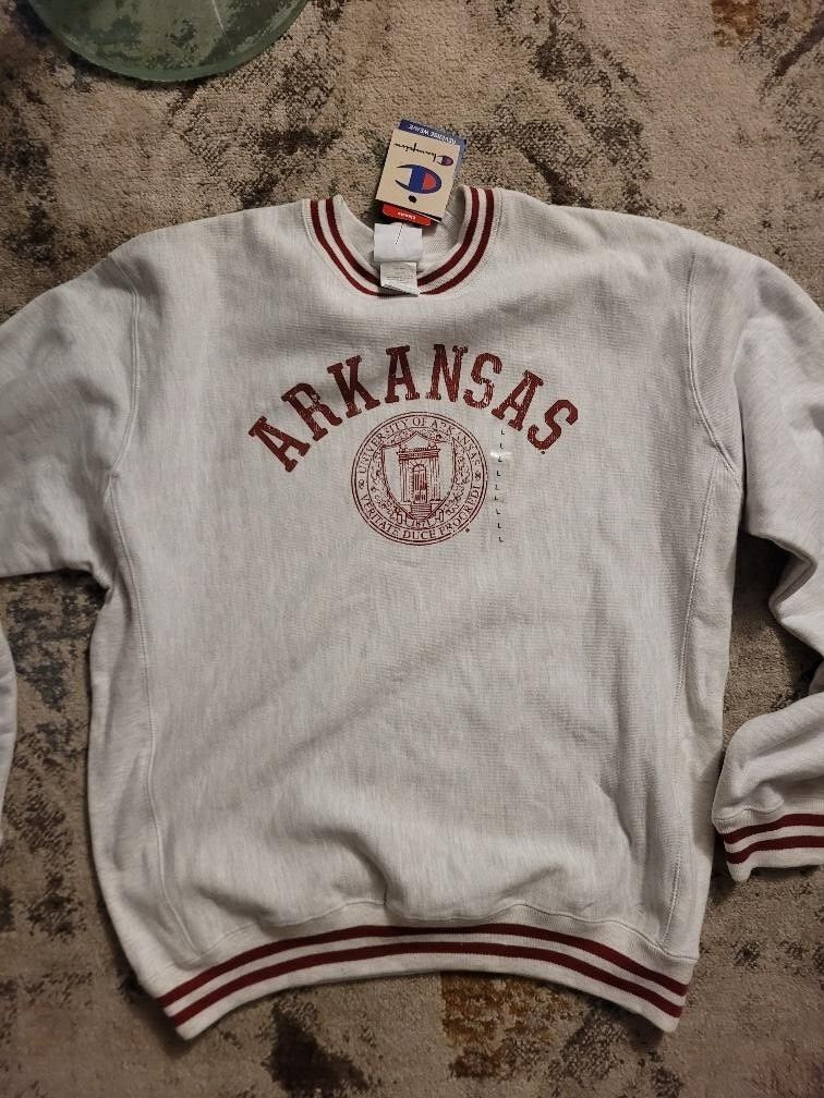 NWT Champion Reverse Weave Arkansas Razorbacks Large Crewneck Sweatshirt | eBay US