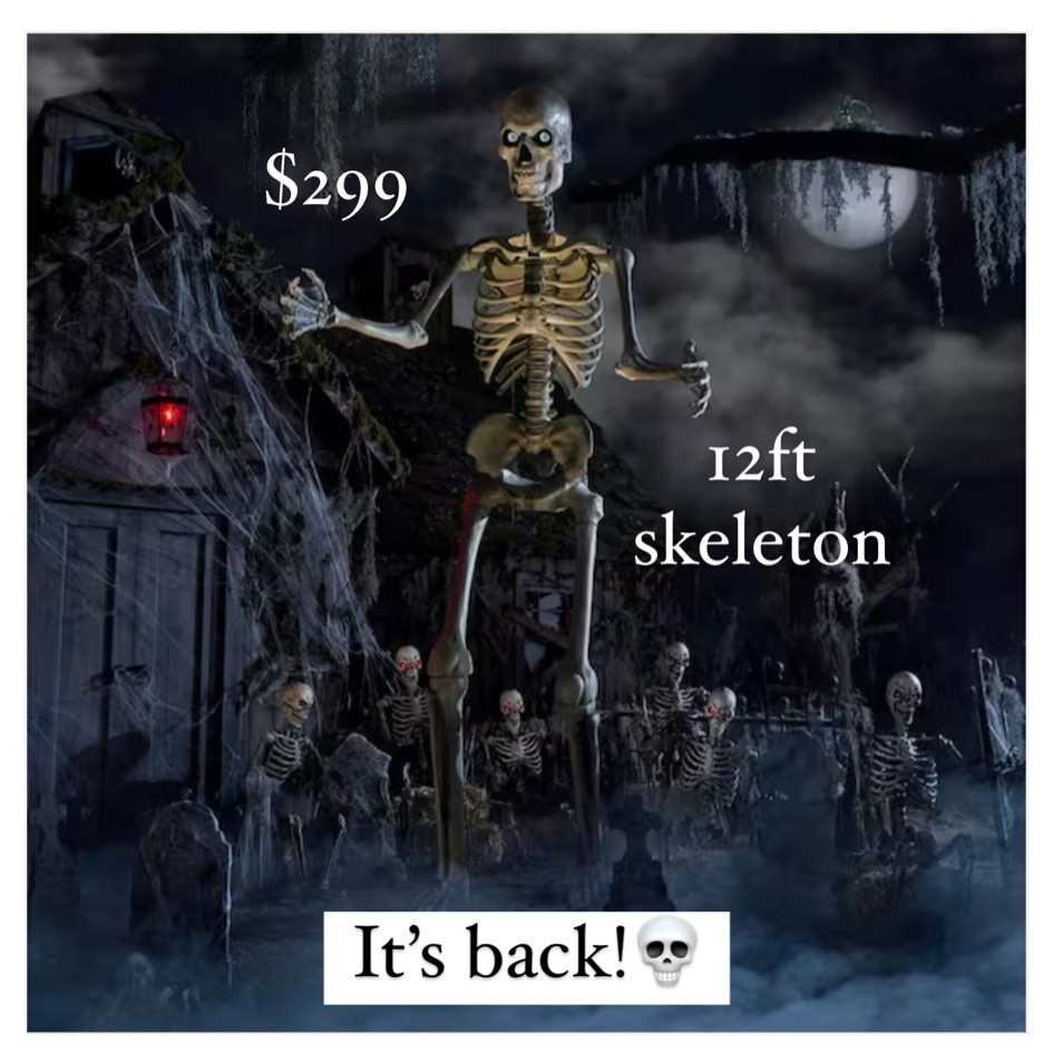 Spooky season lovers will be so happy to hear that the 12ft skeleton is back in stock! Limit 1 per order, get him before he sells out!

Halloween yard decorations

#LTKFind #LTKSeasonal #LTKhome