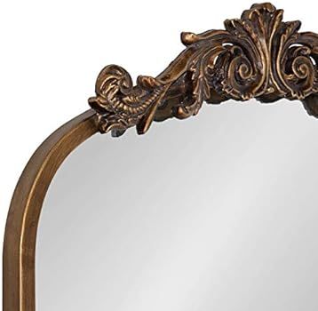 Kate and Laurel Arendahl Traditional Arch Mirror, 19" x 30.75", Gold, Baroque Inspired Wall Decor | Amazon (US)