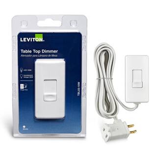 Table Top Plug In Lamp Dimmer for Dimmable LED, Halogen and Incandescent Bulbs - White TBL03-10W | The Home Depot