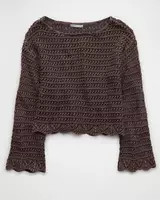 AE Ballet Neck Open Knit Sweater | American Eagle Outfitters (US & CA)
