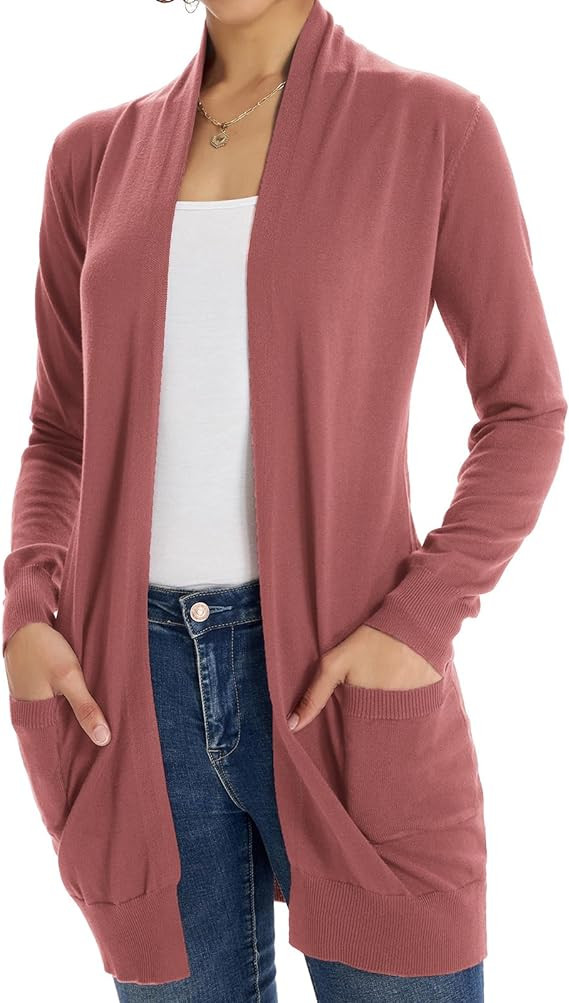 GRACE KARIN Women Lightweight Cardigan Sweaters with Pocket Long Sleeve Shrugs | Amazon (US)