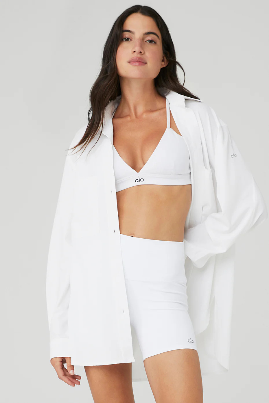 Alo YogaÅ½ | Dreamscape Button Down Long Sleeve Jacket in White, Size: Medium | Alo Yoga (US)