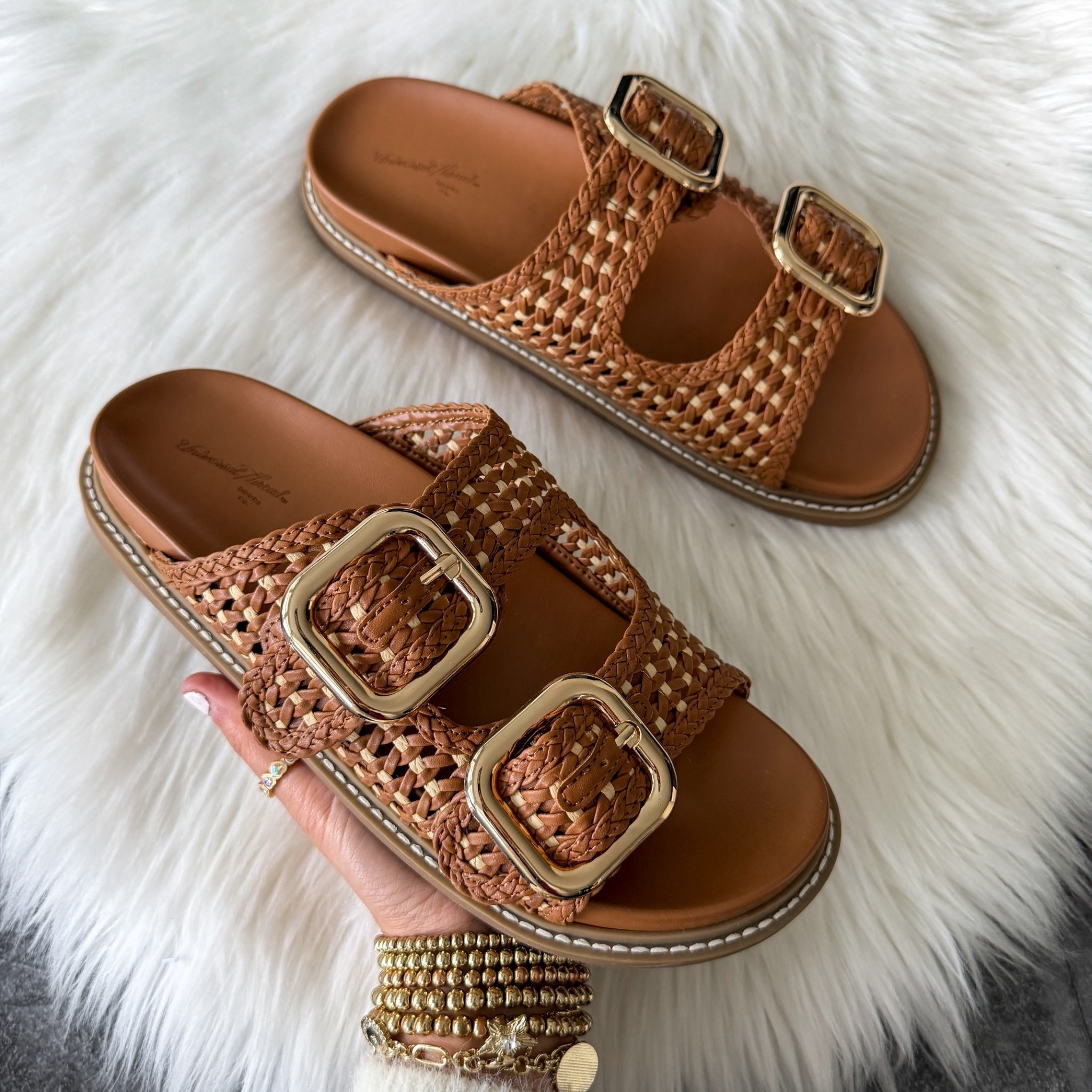 Women’s Collin Sandals with Memory Foam Insole - Universal Thread™ Cognac runs true to size