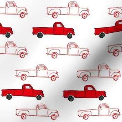 Vintage Red Truck | Spoonflower