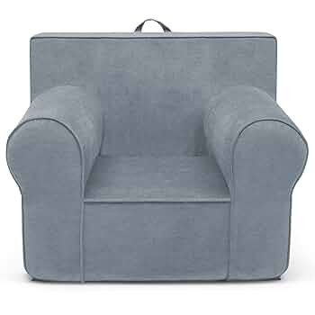 Delta Children XL Cozee Foam Chair - Perfect Size for Kids Ages 18 Months - 12 Years+, Denim Blue | Amazon (US)