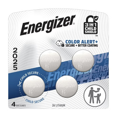Energizer 2025 Batteries 4pk - Lithium Coin Battery: 200mAh, 3V, Single-Use | Target
