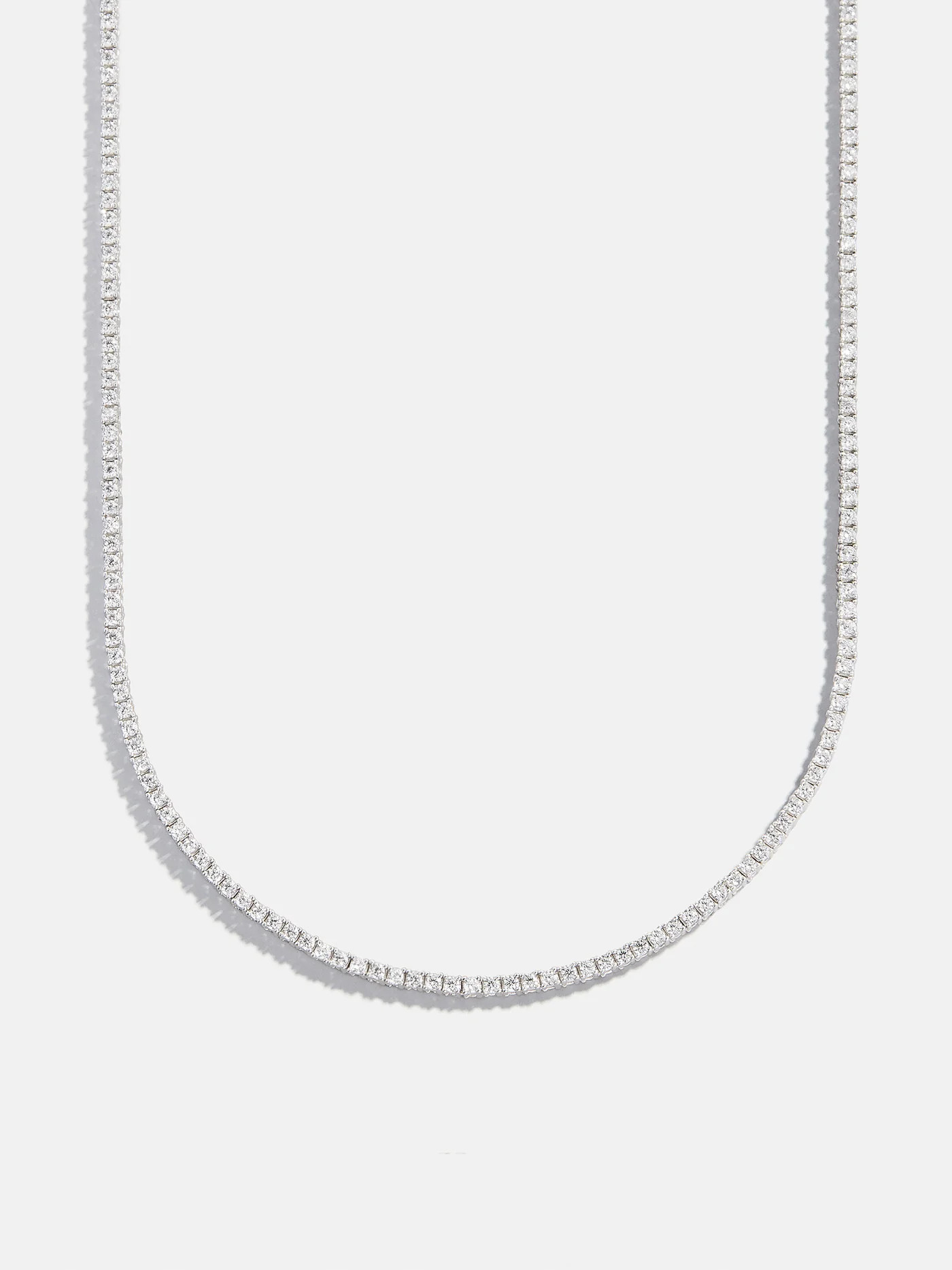 Billie Sterling Silver Tennis Necklace - Sterling Silver | BaubleBar