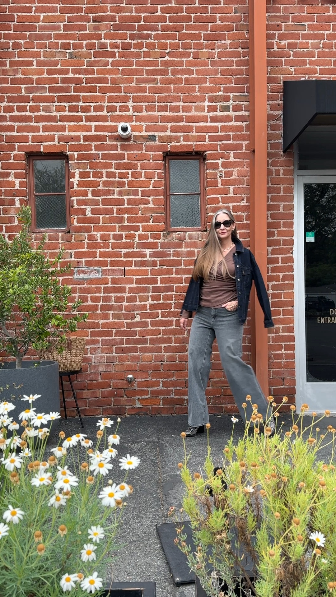 Gray denim with dark blue denim,
plus a flattering wrap top.  #denimtrends #affordablestyle #neutrals #grayjeans

#LTKOver40 #LTKootd #LTKMidsize