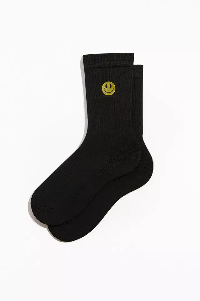 Smile Face Sport Crew Sock | Urban Outfitters (US and RoW)