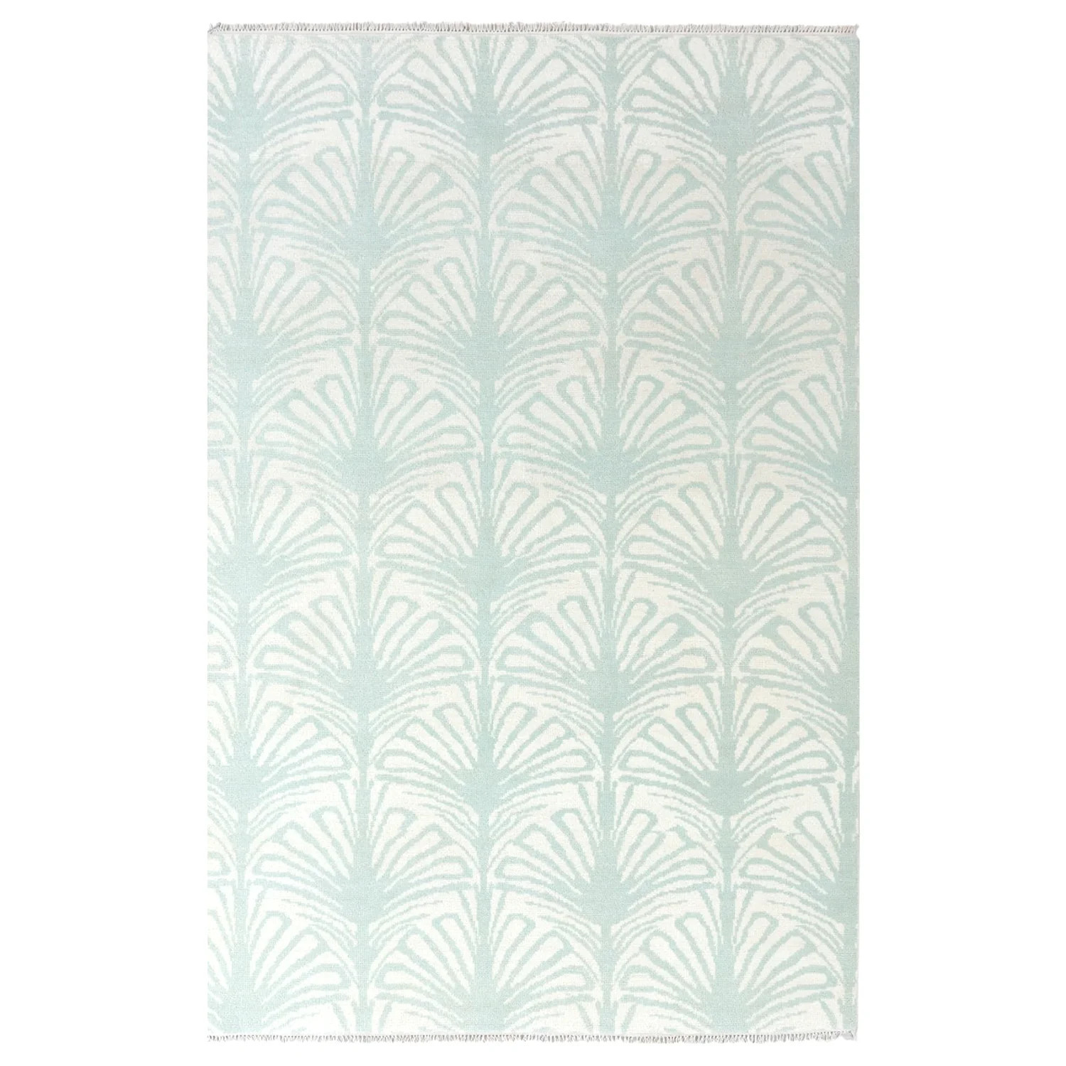 Art Deco Mint Hand-Woven Oushak Rug | Pepper