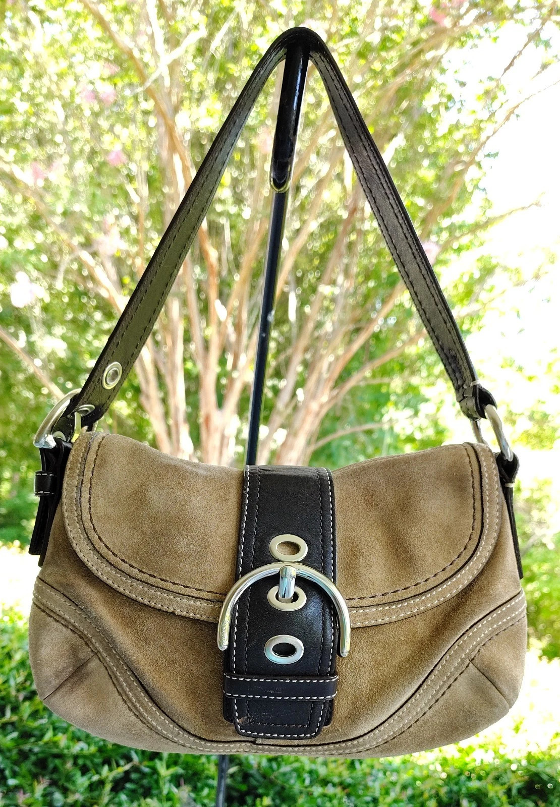 Coach F10917 SMALL Vintage Tan & Brown Colorblock Soho Suede Shoulder Bag | eBay | eBay US