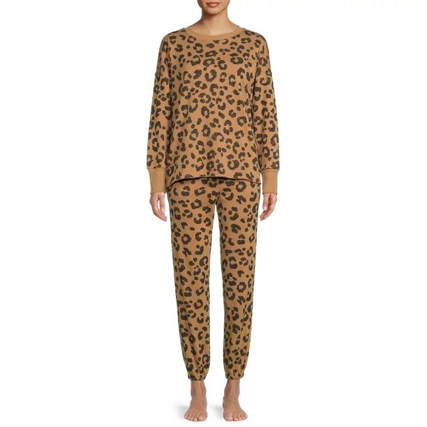 Secret Treasures Women's and Women's Plus Sleep Top and Cuffed Pants, 2-Piece - Walmart.com | Walmart (US)