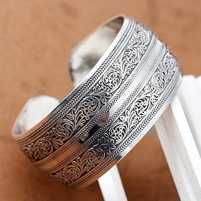 Connecting Branches Carved Tibetan Silver Women Men Cuff Bracelet Bangle | Walmart (US)