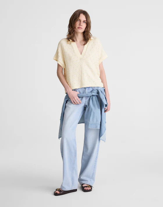 Diamond-Knit Relaxed Polo Shirt | Madewell