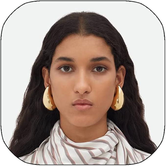 Tear Drop Earring Dupes Extra Large, Trendy Chunky Gold Hoop Earrings For Women Sensitive Ears Hy... | Amazon (US)