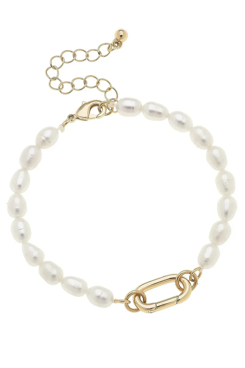 Piper Freshwater Pearl Charm Bracelet Base in Ivory | CANVAS