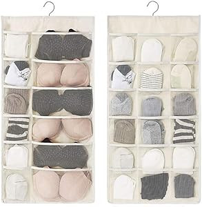 Amazon.com: Closet Hanging Organizer with Mesh Pockets & Rotating Metal Hanger,Dual Sided Wall Sh... | Amazon (US)