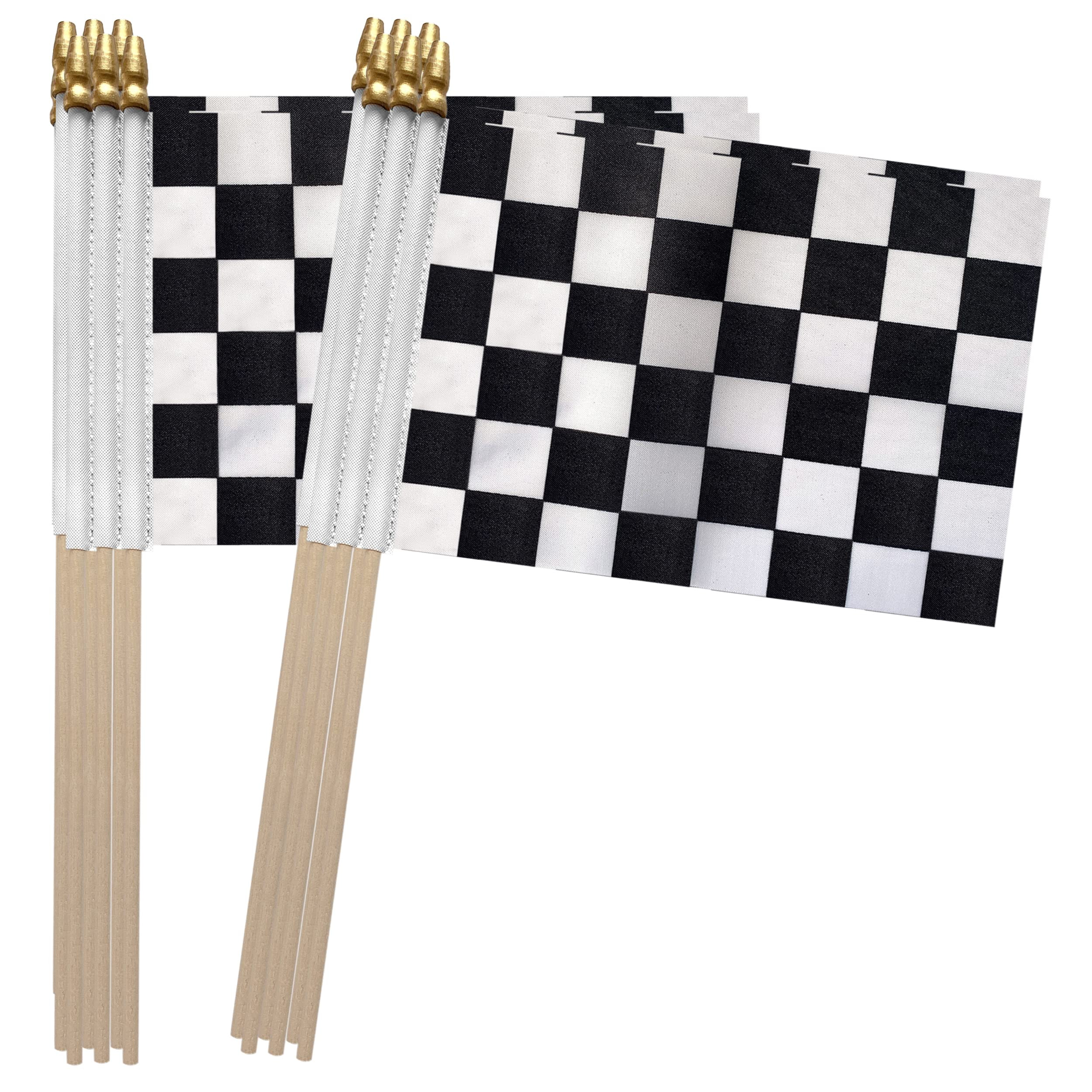 Checkered Black and White Racing Stick Flag Small Mini Hand Held Race Car Flags Party Decorations... | Amazon (US)