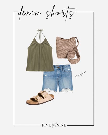 Summer outfit, Birkenstocks, naghedi bag, halter top 