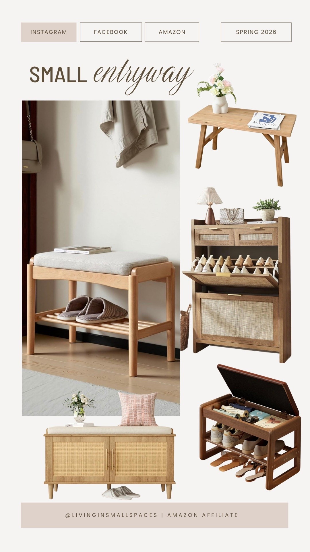 The perfect storage solutions for small entryways, we sourced the best and most affordable benches and shoe cabinets.
￼
#amazonhome #smallspace #entryway #bench 