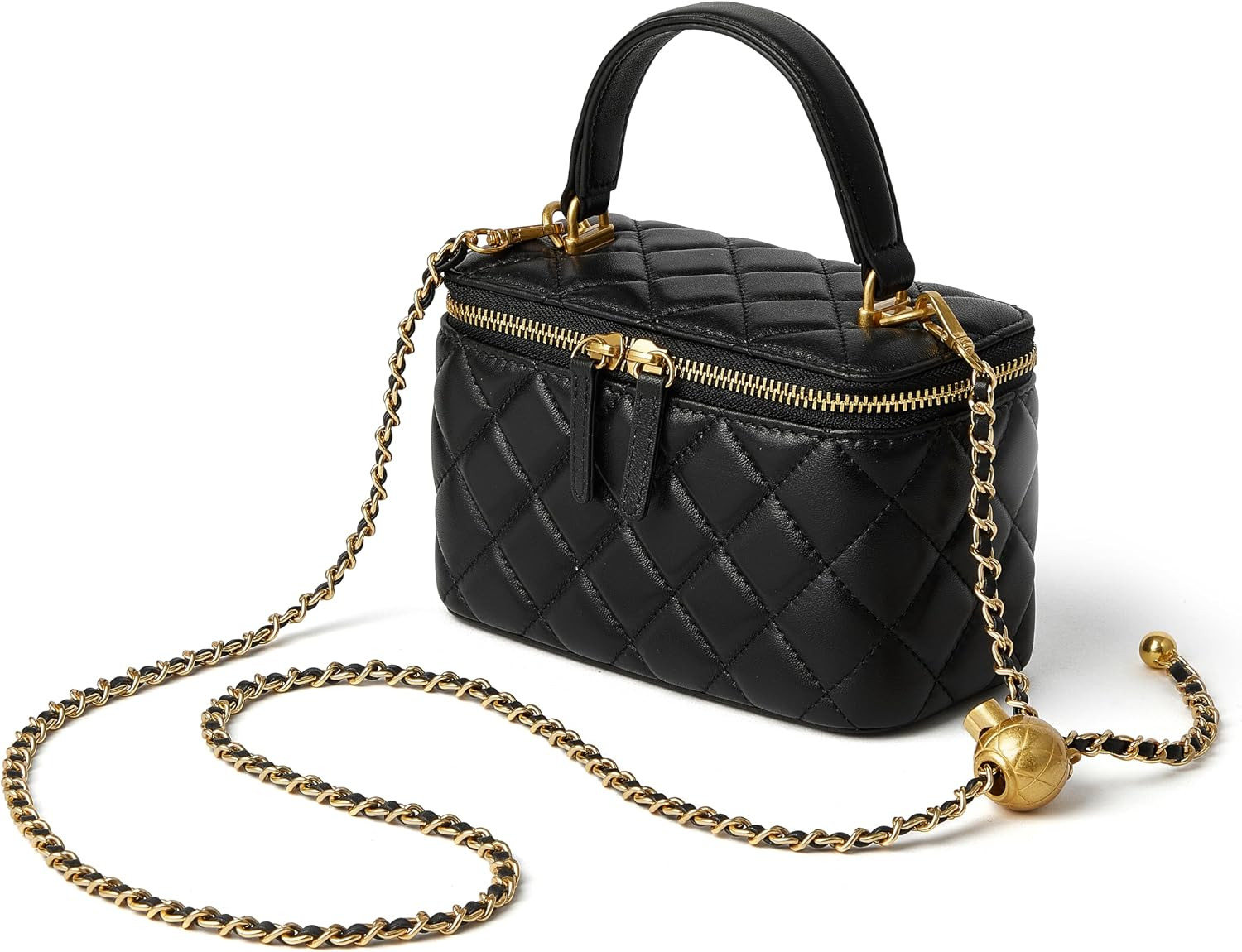DORIS&JACKY Small Leather Crossbody Purse for Women Mini Top Handle Box Bag | Amazon (US)