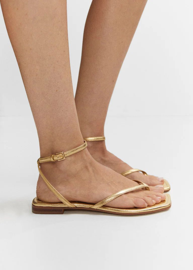 Metallic straps sandals | MANGO (US)