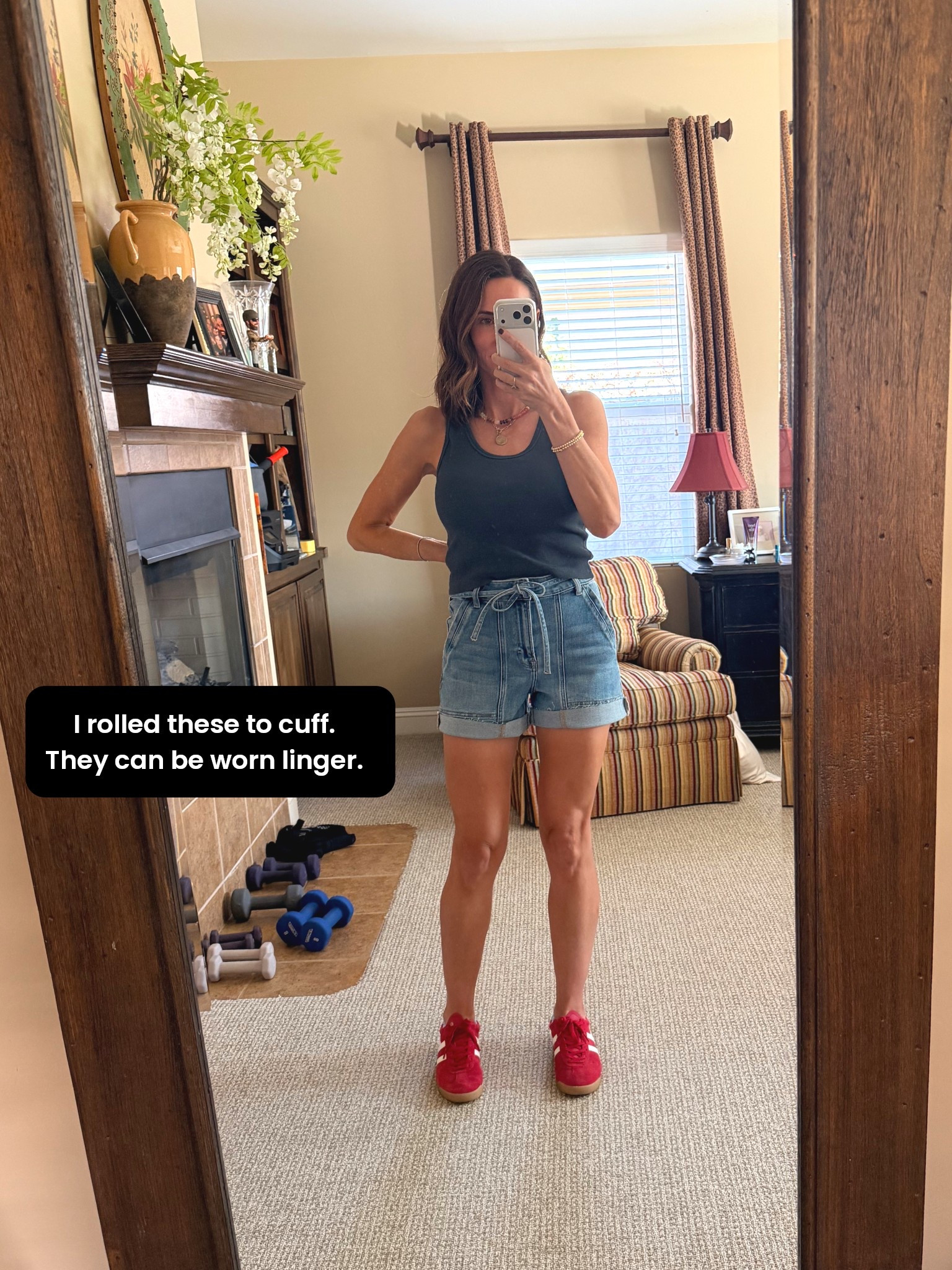 Shorts size small.  
Top size medium. 
Shoes true to size.  

#LTKSpringSale #LTKootd #LTKOver40