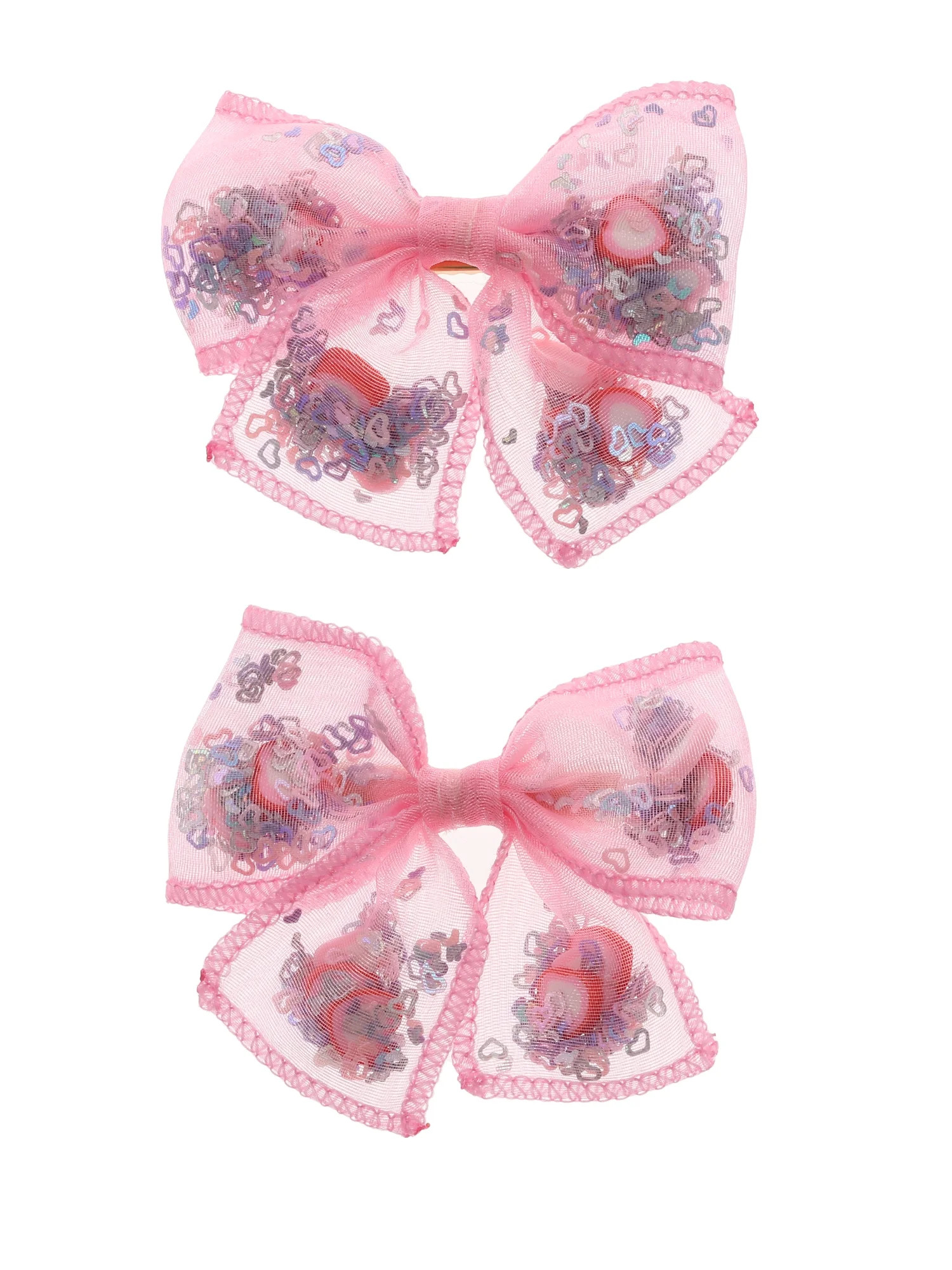 Way to Celebrate Valentine's Day Shaky Pink and Purple Hair Bows, 2 Pieces | Walmart (US)