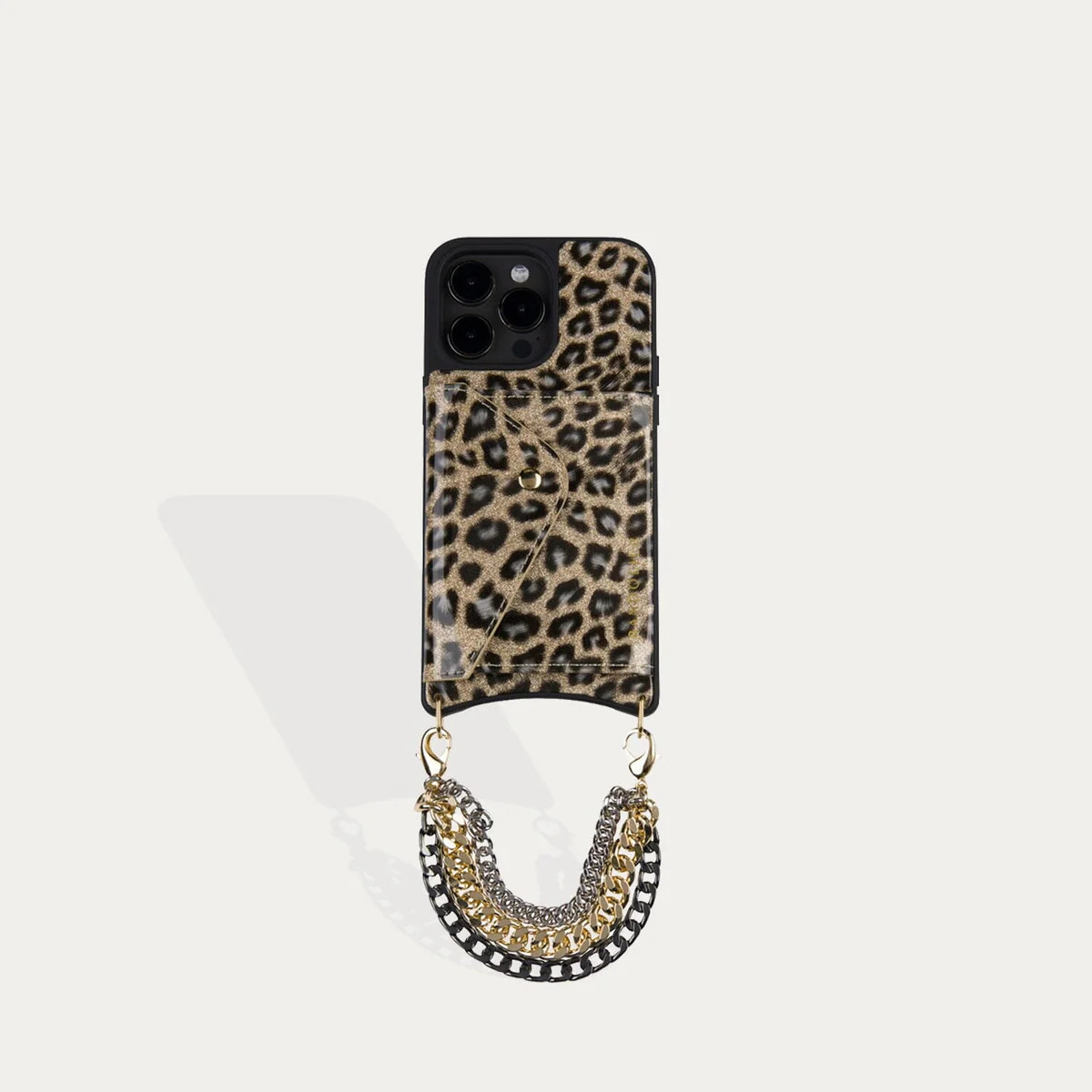 Sabrina Vegan Wristlet - Gold Leopard/Gold | Bandolier