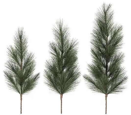 Vickerman 24-30-36" White Pine Tops 3Pc Set | QVC