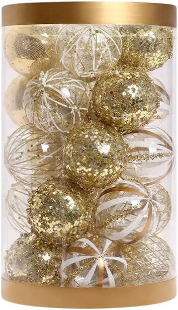 WhizMax 25 Pcs Christmas Tree Ornament Balls, 2.4" Clear Shatterproof Christmas Decoration Balls,... | Walmart (US)