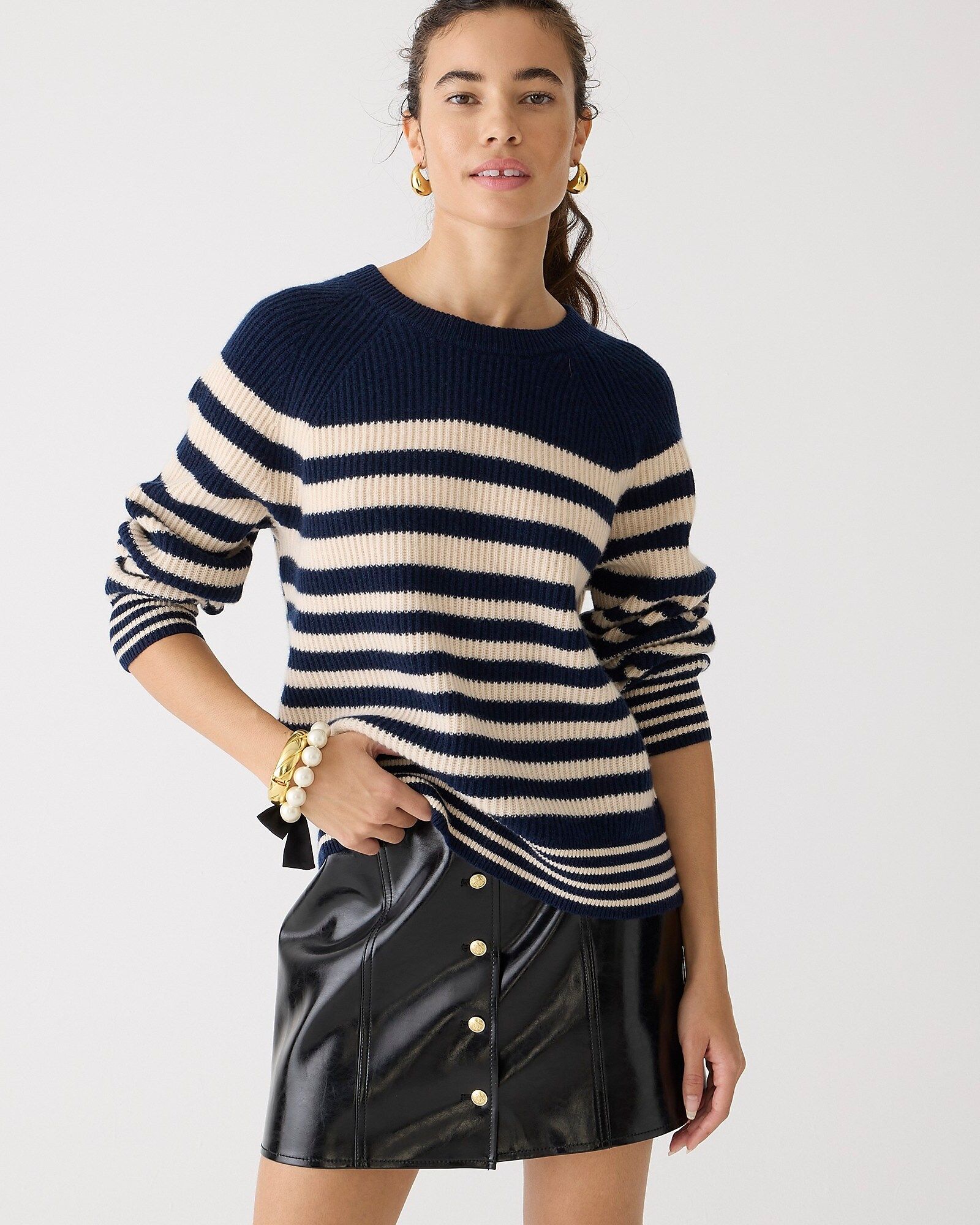 Ribbed cashmere oversized crewneck sweater | J. Crew US