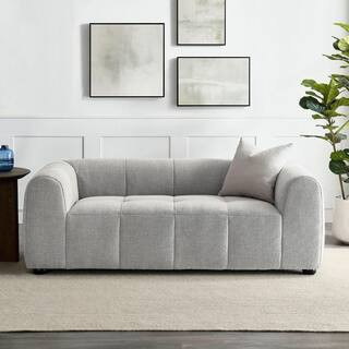 Liana 75.2 in. 2 Seats Upholstered Fabric Loveseat in Pewter | The Home Depot